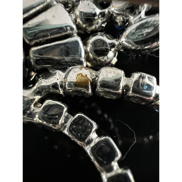 Vintage Sherman Brooch Earrings Dome Signed Blue Rhinestones Crystal Swarovski - Picture 10 of 14